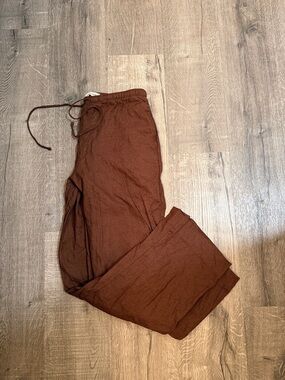 Abercrombie & Fitch Women's Brown Linen Pants